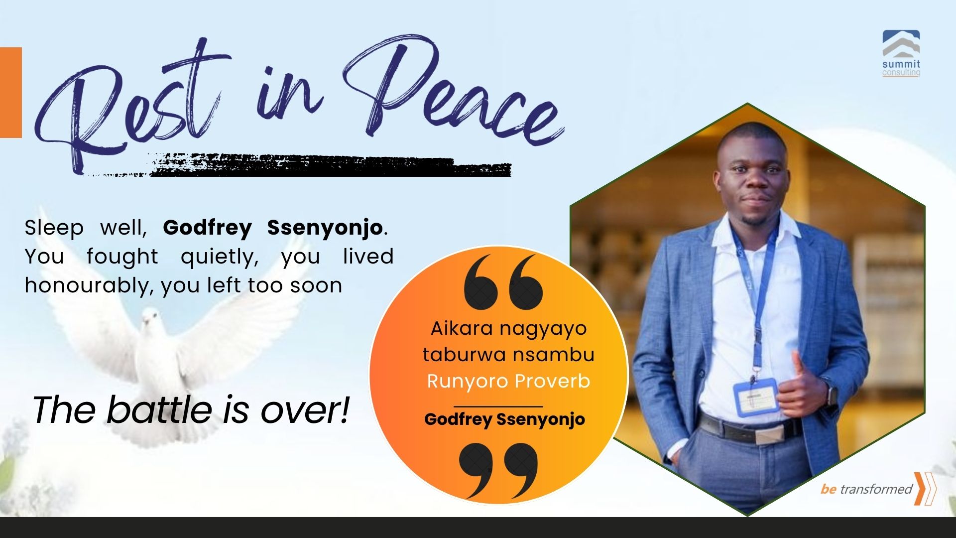 EULOGY FOR THE LATE GODFREY SSENYONJO (1992–2025)